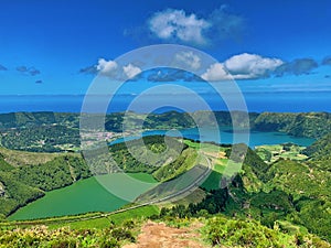 Stunning view of a hiking area of Boca do Inferno viewpoint in Portugal photo