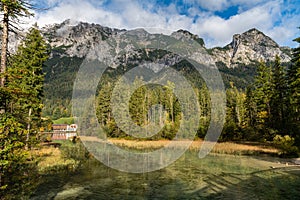 Stunning view of Hintersee and Alps in Ramsau, Bavaria, Germany