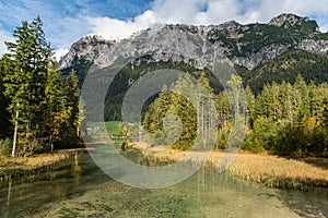 Stunning view of Hintersee and Alps in Ramsau, Bavaria, Germany