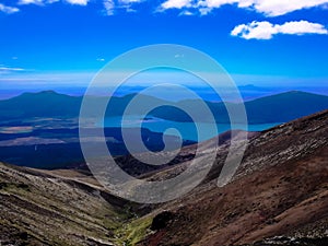 Stunning view of the mountainous Tongariro Crossing, New Zealand