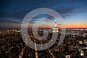 Stunning view from New York skyline sunset. Summit One Vanderbilt. photo