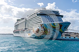 Stunning view of Norwegian cruise lines ship getaway