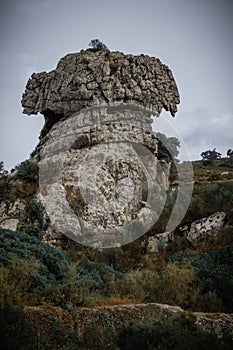 Stunning view of the rock known as La Montera del torero, due to its similarity to the bullfighters hat.