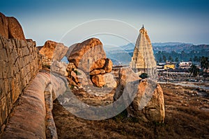 Stunning view at Sree Virupaksha Temple, Hampi, Karnataka, India