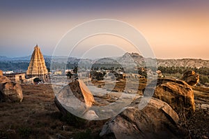 Stunning view at Sree Virupaksha Temple, Hampi, Karnataka, India