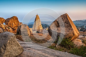 Stunning view at Sree Virupaksha Temple, Hampi, Karnataka, India