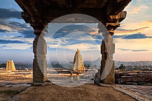 Stunning view at Sree Virupaksha Temple, Hampi, Karnataka, India