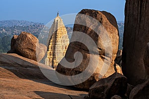 Stunning view at Sree Virupaksha Temple, Hampi, Karnataka, India