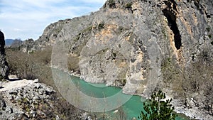 Stunning view to Aoos river and the canyon in Konitsa, Greece