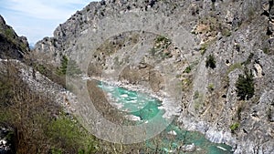 Stunning view to Aoos river and the canyon in Konitsa, Greece