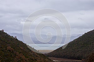 Stunning view to Prespes lakes and the surrounding scenery, Florina, Greece