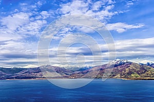 Stunning view to Prespes lakes and the surrounding scenery, Florina, Greece