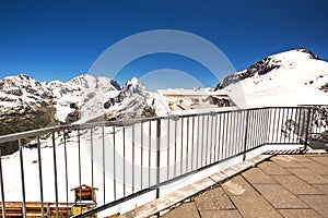 Stunning view to Swiss Alps from the top of Corvatsch peak photo