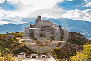 Stunning view of the Valere Basilica in Sion