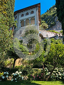 Stunning view of Villa Cipressi, Varenna, Italy.