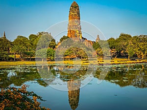 Stunning view of Wat Phra Ram, an ancient Buddhist temple in Thailand