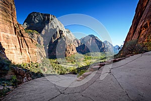 A stunning view of Zion Canyon / landing angels path /