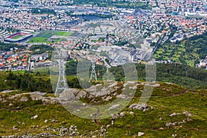 Stunning views of Bergen city from Ulriken