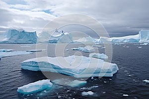 Stunning views of the glaciers and icebergs of Antarctica, the immensity and beauty of the frozen continent