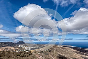 Stunning views of the island of Lanzarote, in the Canary Islands, from the viewpoint of Los Helechos photo