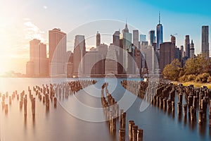 Stunning views of the lower manhattan before sunset