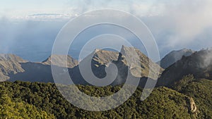 Stunning vistas from Pico del Ingles viewpoint, over Anaga mountains, and the coastal capital city Santa Cruz de Tenerife