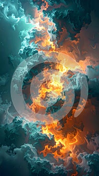 Dramatic cloudscape with vibrant colors and dynamic energy