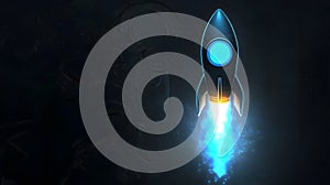 Futuristic Rocket Launch in Space Good Resolution Stock Photo