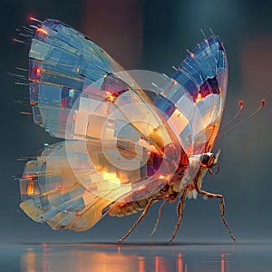 A Stunning Visual Representation of Data Butterfly Wings Composed of Glitching Binary Code Unveiling the Intricate