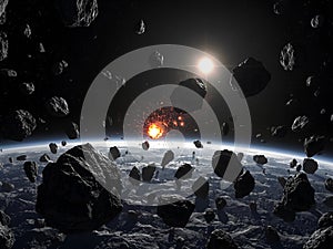Asteroid Field Collision: A Dramatic Space Event