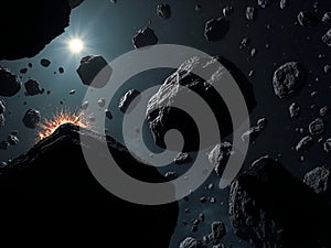 Asteroid Field Collision: A Dramatic Space Rock Impact