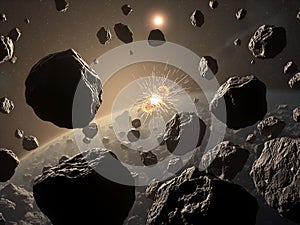 Asteroid Collision in Space: A Dramatic Celestial Event