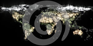 Stunning vivisualization of the world map using kirlian energy photography photo