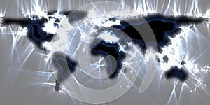 Stunning vivisualization of the world map using kirlian energy photography photo