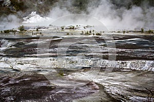 Stunning volcanic area with geothermal activity