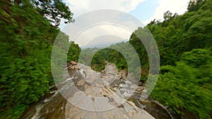 Stunning waterfall in the north of Thailand in Chiang Mai province.