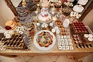 Stunning wedding reception sweets table