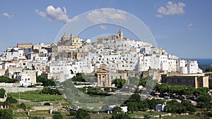 Stunning white city of Ostuni in Puglia, Italy