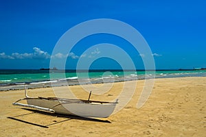 A stunning white sandy beach of Bantayan Island, Cebu, Philippines