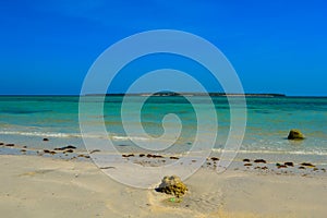 A stunning white sandy beach of Bantayan Island, Cebu, Philippines