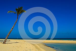 A stunning white sandy beach of Bantayan Island, Cebu, Philippines