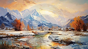 Stunning Winter Landscape Paintings: Golden Light, Himalayan Art, And Expressive Oil Studies