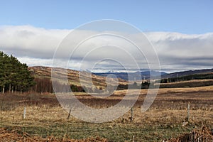 A winter landscape view at Rannoch Moor. Scotland UK.