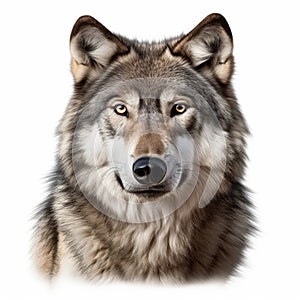 Stunning Wolf Head Illustration On White Background photo