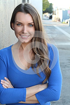 Stunning woman smiling close up