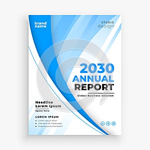 stunning yearly report blue template for company catalog design