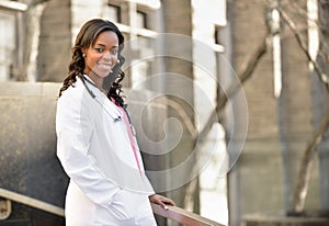 Stunning young African American female healthcare worker