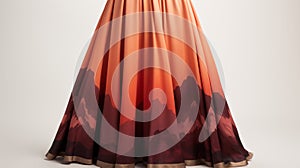 Stunning Zbrush-style Orange Mountain Design Maxi Dress