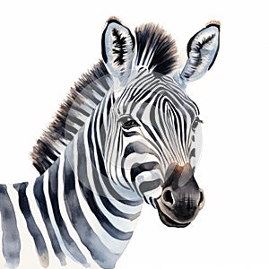 Detailed Zebra Watercolor Clipart For Digital Painting And Paper Crafting photo