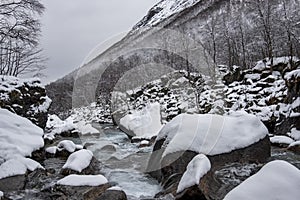 Stunningly beautiful winter view of the Norwegian nature photo